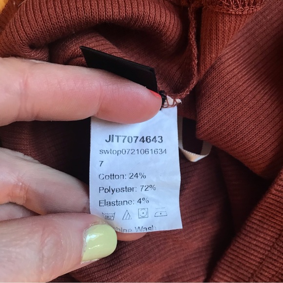 Shein Rust Orange Ribbed One Shoulder Crop Tank Top, EUC, S - Picture 7 of 8